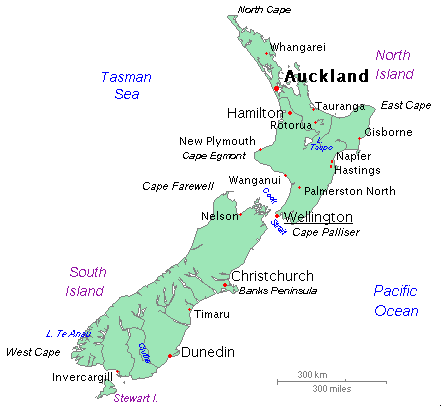 Map of New Zealand