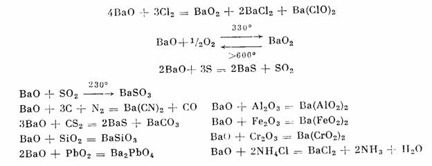 С какими веществами реагирует барий уравнения реакций